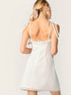 Tie Strap Ruffle Trim Swiss Dot Cami Dress