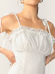 Tie Strap Ruffle Trim Swiss Dot Cami Dress