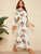 Floral Print Flounce Sleeve Belted Maxi Dress