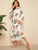Floral Print Flounce Sleeve Belted Maxi Dress