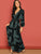 Scarf Print Plunge Belted Maxi Wrap Dress