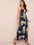 Floral Print High Split Cross Back Cami Dress
