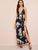 Floral Print High Split Cross Back Cami Dress