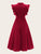 Tie Neck Ruffle Trim Fit & Flare Dress
