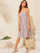Colorful Striped Button Front Slip Dress