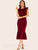 Ruffle Trim Zip Back Fishtail Dress