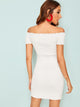Shirred Off The Shoulder Dress