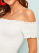Shirred Off The Shoulder Dress
