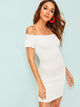 Shirred Off The Shoulder Dress
