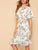 Floral Print Ruffle Hem Belted Dress