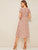  70s Ditsy Floral Tie Neck Ruffle Trim Dress