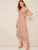  70s Ditsy Floral Tie Neck Ruffle Trim Dress