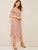  70s Ditsy Floral Tie Neck Ruffle Trim Dress