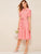 50s Puff Sleeve Lace Trim Belted Dress