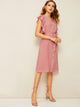 70s Ruffle Armhole Button Front Dress