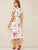 40s Tie Neck Flutter Sleeve Floral Sweetheart Dress
