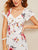 40s Tie Neck Flutter Sleeve Floral Sweetheart Dress