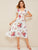 40s Tie Neck Flutter Sleeve Floral Sweetheart Dress