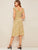 Ditsy Floral Print Ruffle Cuff Self Belted Dress