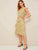 Ditsy Floral Print Ruffle Cuff Self Belted Dress
