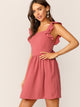 Tie Back Ruffle Strap Fit & Flare Dress