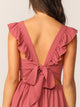Tie Back Ruffle Strap Fit & Flare Dress