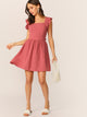 Tie Back Ruffle Strap Fit & Flare Dress