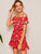 Floral Print Ruffle Trim Off Shoulder Dress