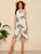 Floral Print Tie Neck Tulip Hem Cami Dress