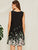 Flower & Leaf Print Trapeze Dress