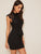  Lace Bodice Belted Bodycon Dress