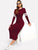Striped Detail Rib-knit Bodycon Dress