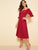 Button Front Ruffle Puff Sleeve Flare Bardot Dress
