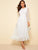 Fit and Flare Mesh Overlay Ruffle Hem Dress
