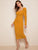 Surplice Neck Puff Sleeve Split Pencil Dress