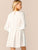 Embroidered Floral Flounce Sleeve Smock Dress