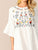 Embroidered Floral Flounce Sleeve Smock Dress
