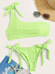 One Shoulder Top With Tie Side Bikini Set