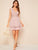 Surplice Lace Panel Ruffle Hem Dress