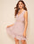 Surplice Lace Panel Ruffle Hem Dress