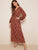 Chain Print Knot Cuff Maxi Dress