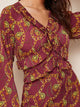 Chain Print Knot Cuff Maxi Dress