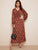 Chain Print Knot Cuff Maxi Dress