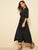 Print Bishop Sleeve Belted Maxi Dress
