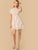 Floral Print Mock Neck Ruffle Trim Shirred Dress
