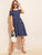 Guipure Lace Trim Wide Band Waist Dress