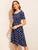 Guipure Lace Trim Wide Band Waist Dress