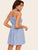 Shirred Bodice Button Through Striped Dress