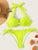 Neon Lime Twist Underwired Top With Tie Side Bikini