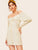 Button Front Shirred Bardot Dress